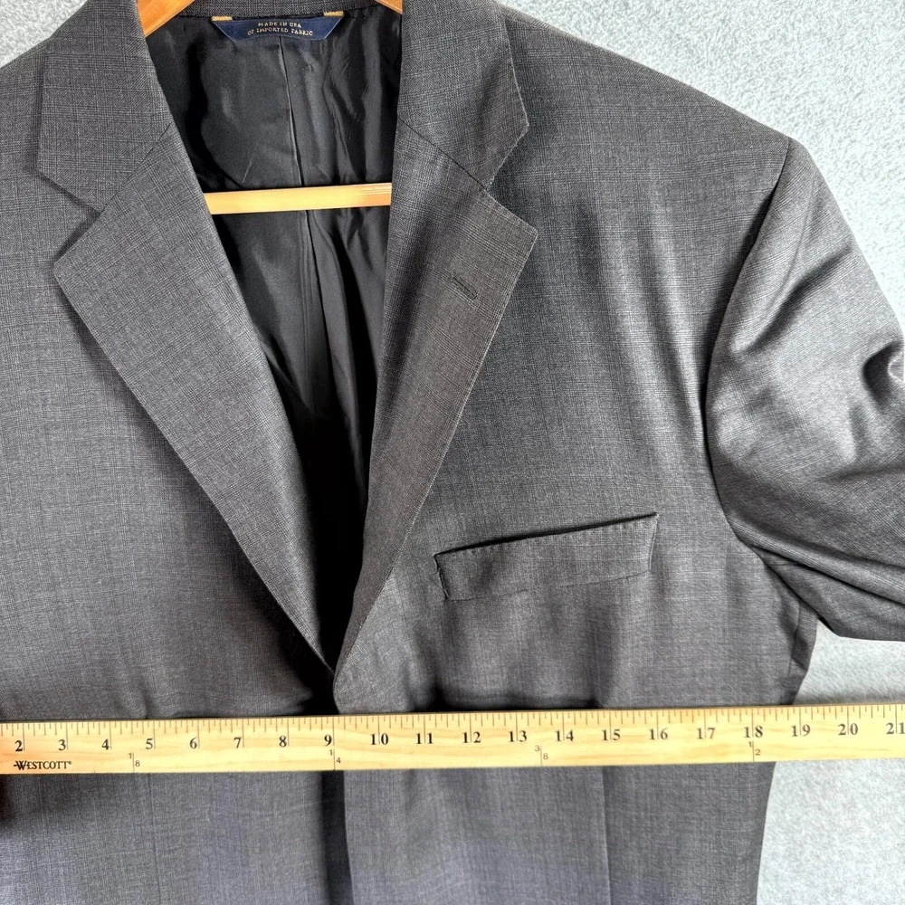 Brooks Brothers Ermenegildo Zegna Blazer Jacket Men 42 XL Gray Lined Notch Lapel